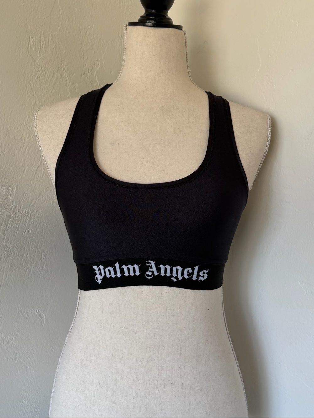Palm Angels Black Logo Print Sports Bra [XS]